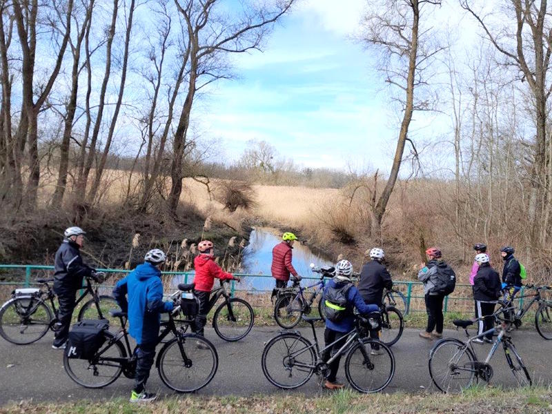 Visite guidée à vélo à travers les réserves de part et d’autre du Rhin