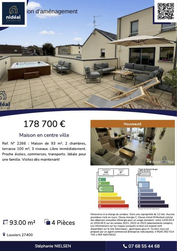Maison - 93 m² - 4 pièces