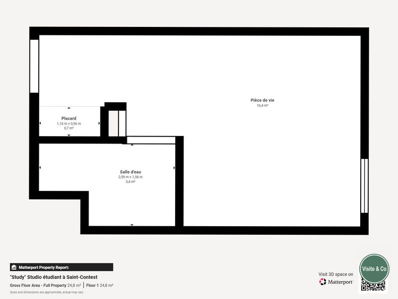 Appartement - 20 m² - 1 pièce