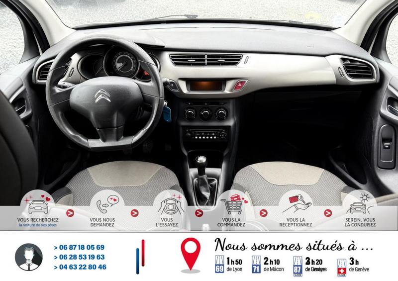 Citroën C3 1.4 Hdi 70Cv 5places *Véhicule Sous Garantie*Ct Révision Kit Distribution Ok *100 Points de Contrôles*Pneus m+S*CarteGrise Moitié prix (Véhicule plus 10 ans)*Pneus 4 saisons*Régulateur/limiteur vitesse*Climatisation*fixation Isofix*Autoradio Cd