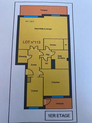 Appartement - 60 m² - 2 pièces