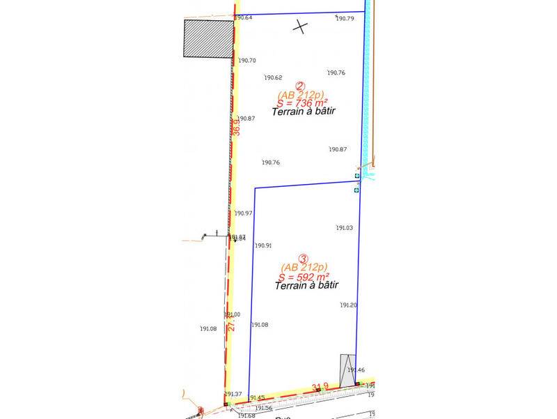 Terrain - 736 m²