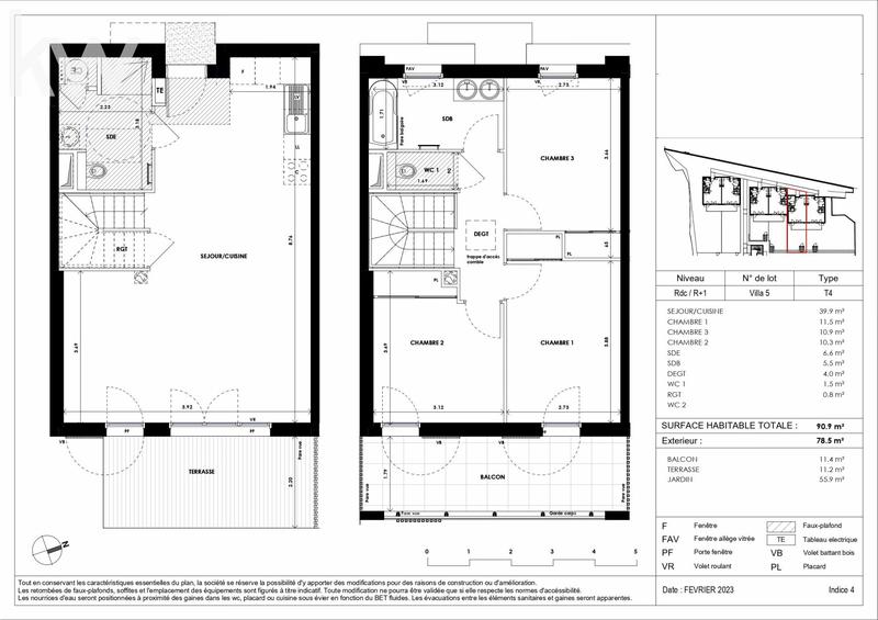 Maison - 91 m² - 4 pièces