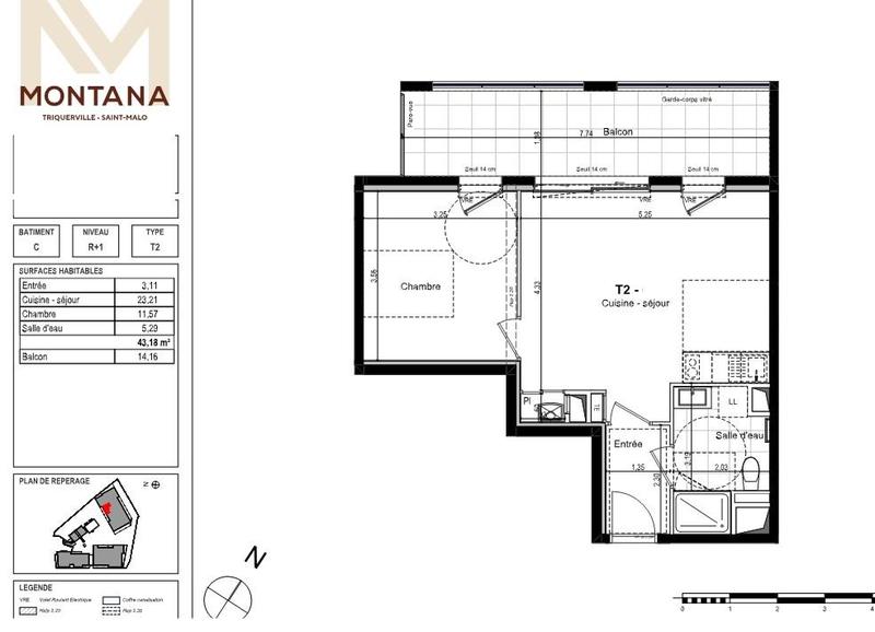 Appartement - 43 m² - 2 pièces