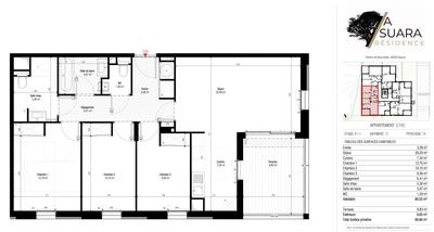 Appartement - 80 m² - 4 pièces