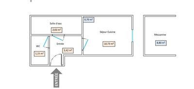Studio - 17 m² - 1 pièce