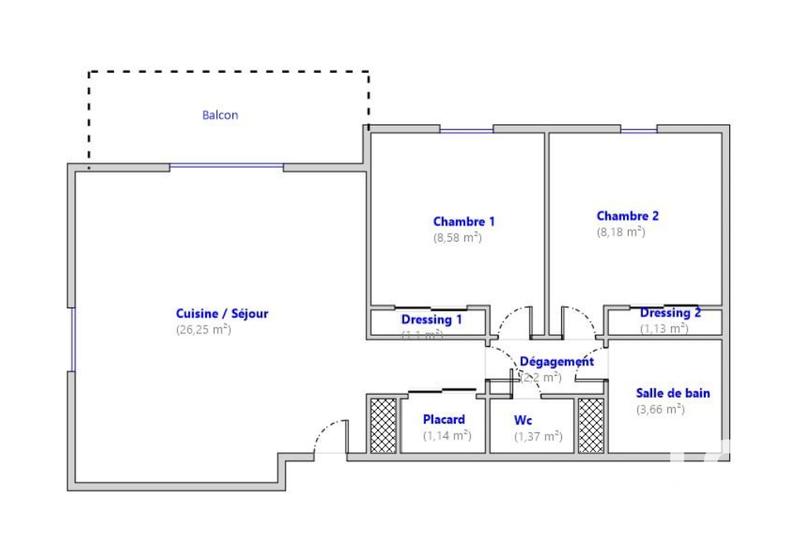 Appartement - 54 m² - 3 pièces