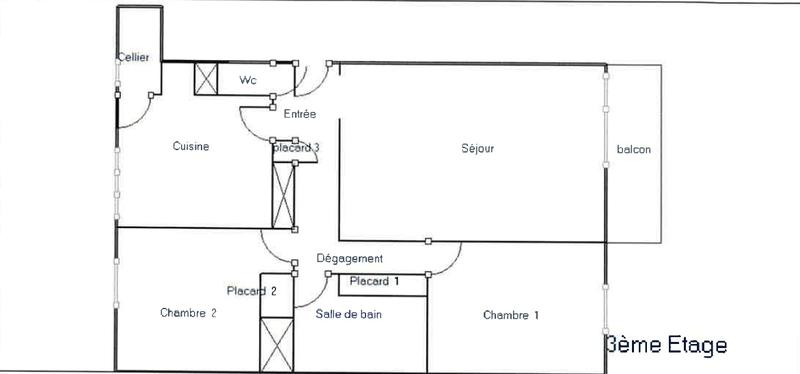 Appartement - 63 m² - 3 pièces