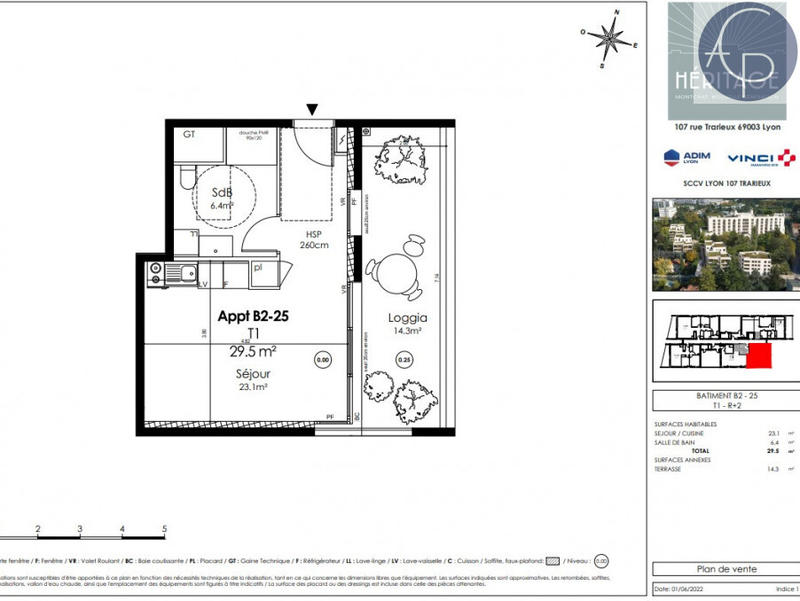 Appartement - 30 m² - 1 pièce