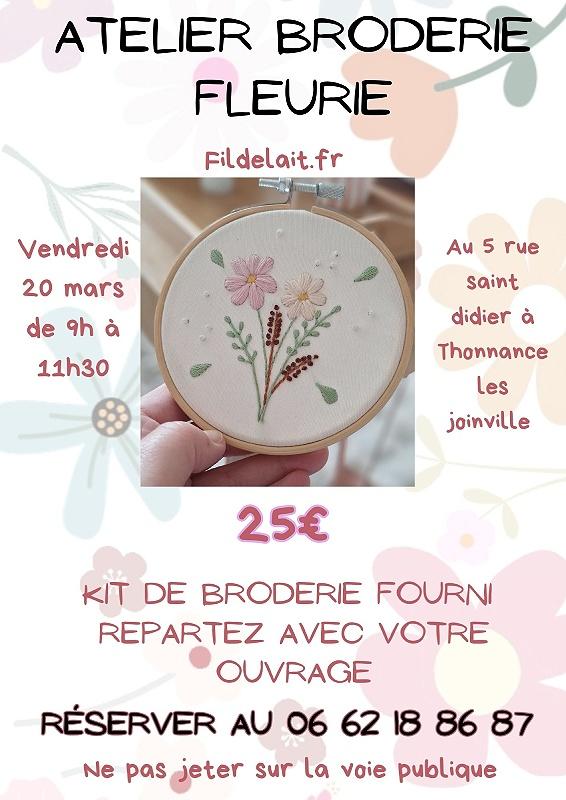 Atelier broderie fleurie