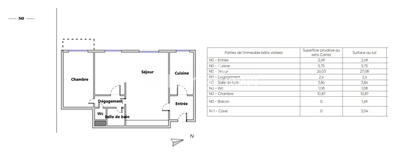 Appartement - 53 m² - 2 pièces