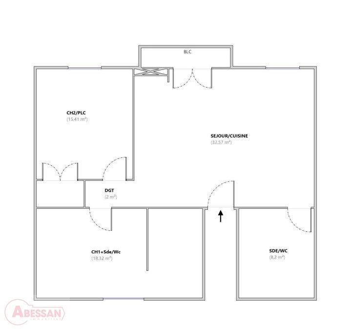 Appartement - 77 m² - 3 pièces