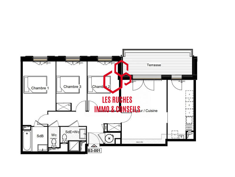 Appartement - 84 m² - 4 pièces