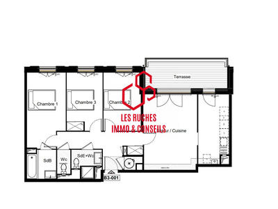 Appartement - 84 m² - 4 pièces