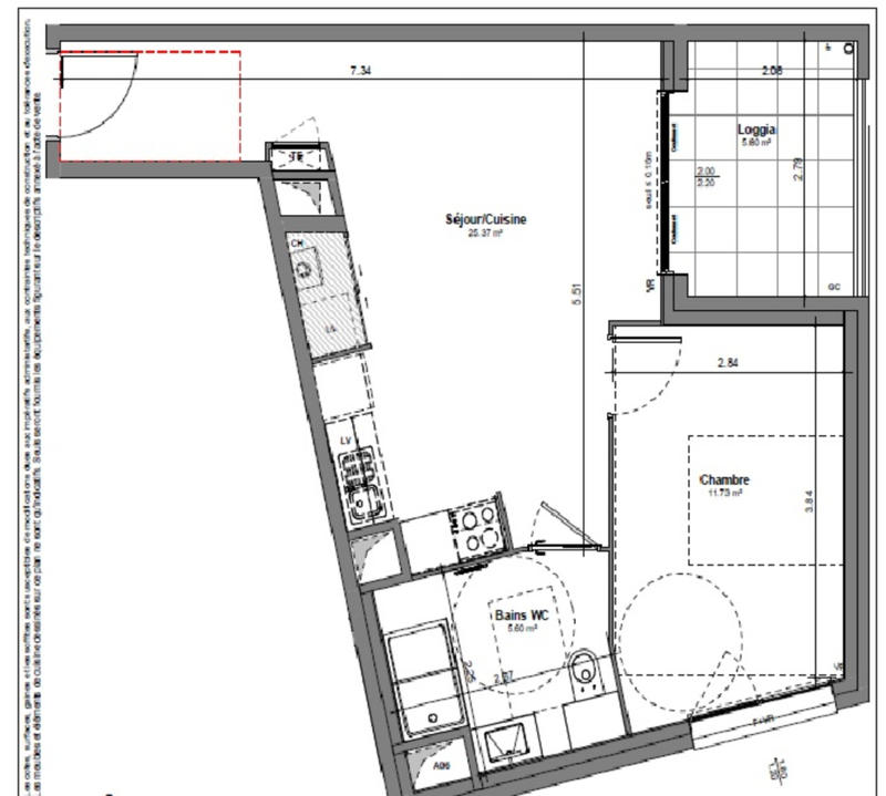 Appartement - 43 m² - 2 pièces