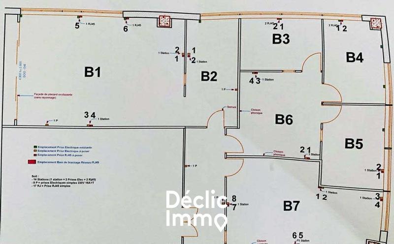 Bureau - 75 m² - 3 pièces