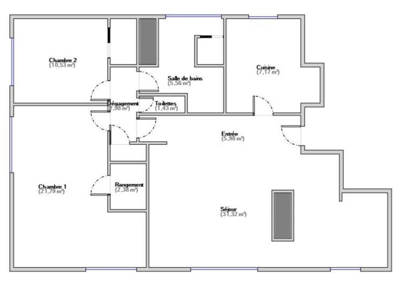 Appartement - 89 m² - 5 pièces