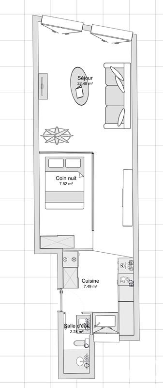 Appartement - 40 m² - 1 pièce