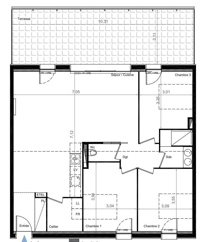 Appartement - 90 m² - 4 pièces