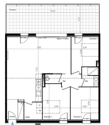 Appartement - 90 m² - 4 pièces