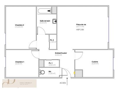 Appartement - 69 m² - 3 pièces