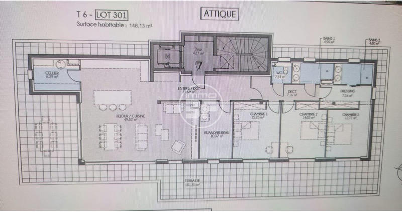Appartement - 149 m² - 6 pièces