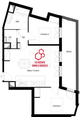 Appartement - 64 m² - 3 pièces