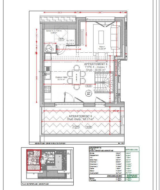 Appartement - 85 m² - 4 pièces
