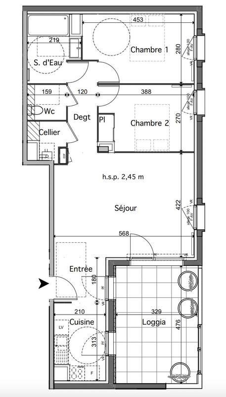 Appartement - 70 m² - 3 pièces