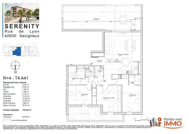 Appartement - 100 m² - 4 pièces