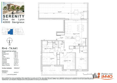 Appartement - 100 m² - 4 pièces