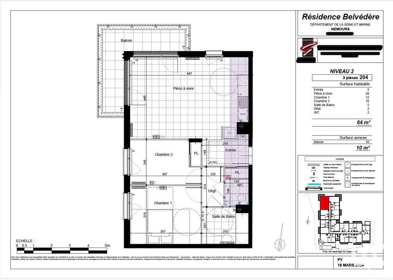 Appartement - 63 m² - 3 pièces