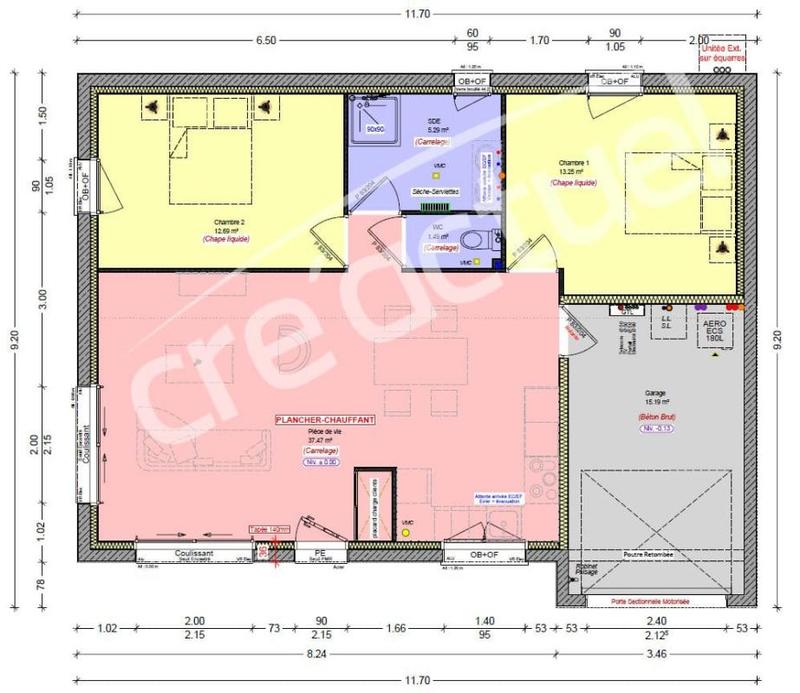 Maison - 70 m² - 3 pièces