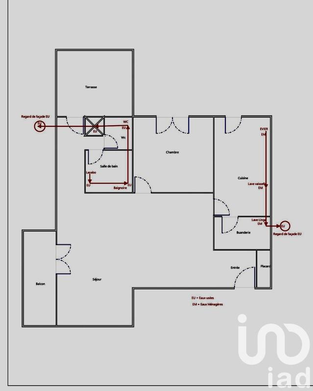 Appartement - 58 m² - 2 pièces