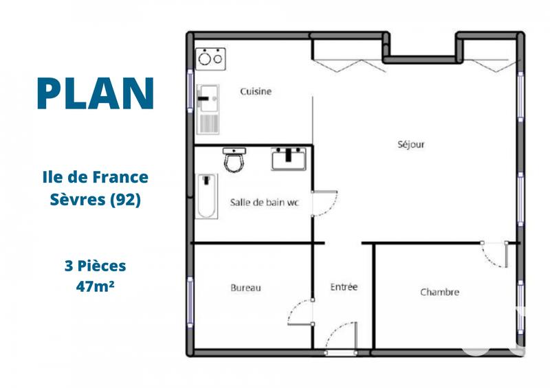 Appartement - 47 m² - 3 pièces