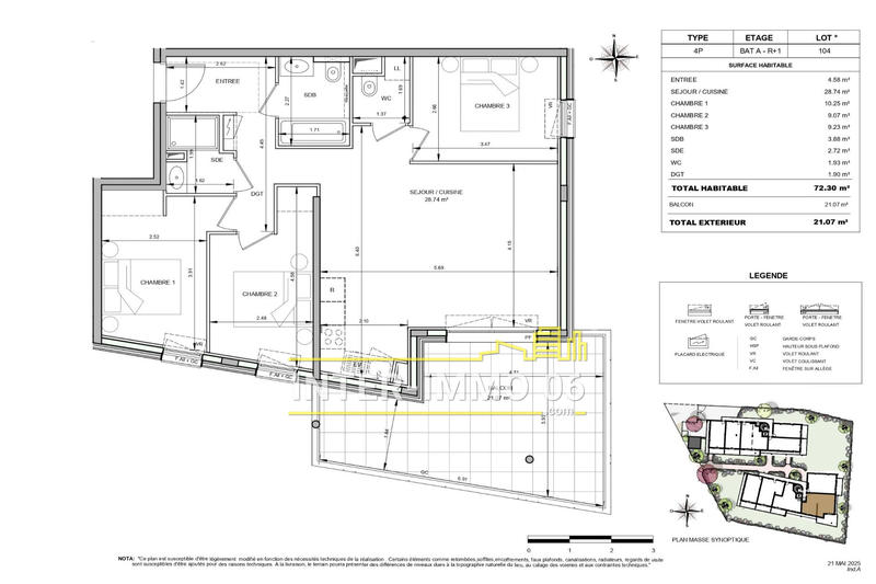 Appartement - 73 m² - 4 pièces