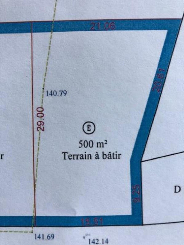 Terrain - 500 m²