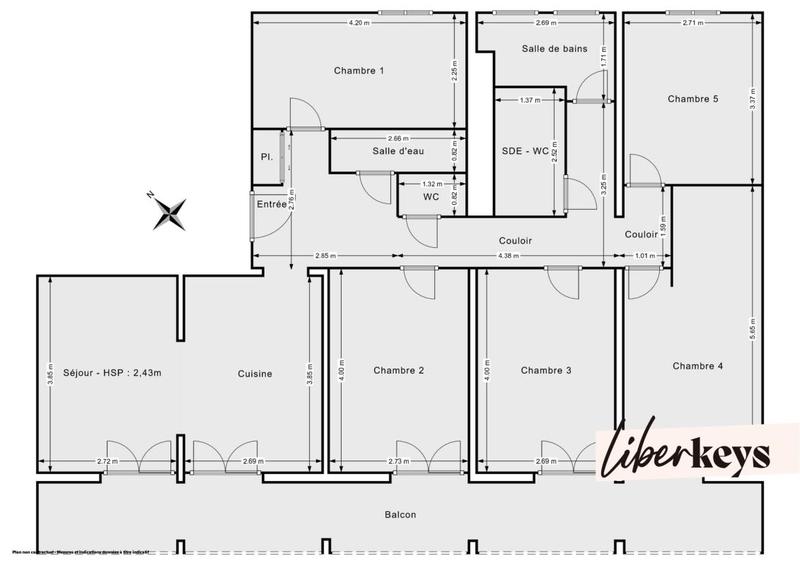 Appartement - 117 m² - 6 pièces