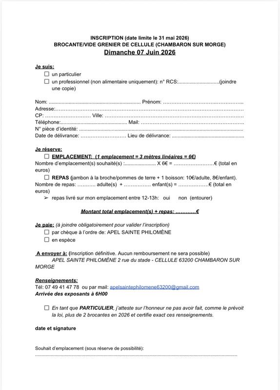 vide grenier-brocante de Cellule