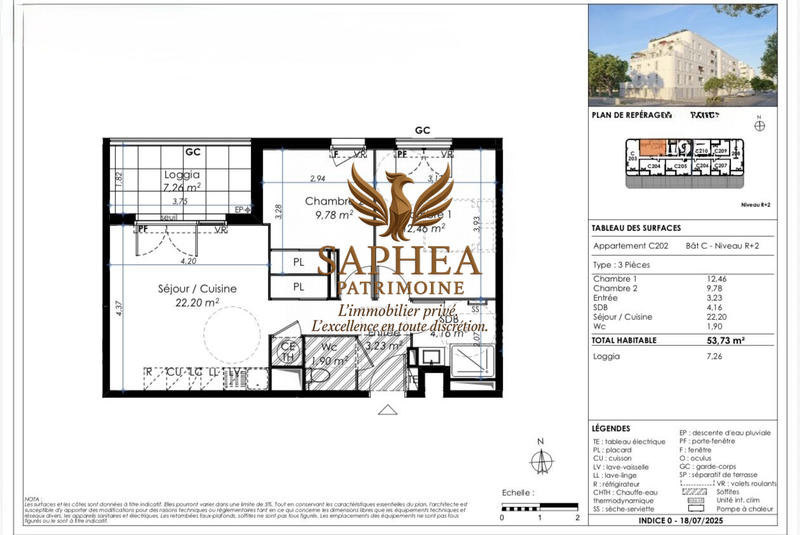 Appartement - 54 m² - 3 pièces