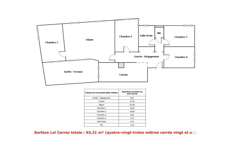 Appartement - 93 m² - 5 pièces