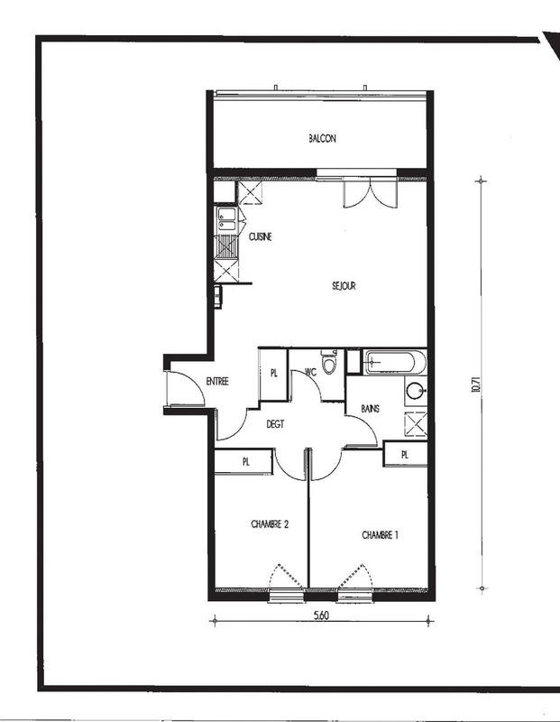 Appartement - 59 m² - 3 pièces