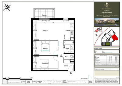 Appartement - 60 m² - 3 pièces