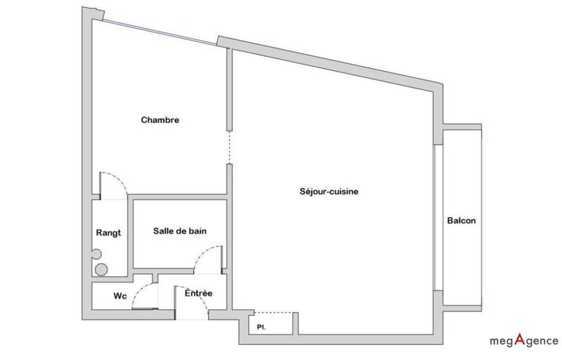 Appartement - 43 m² - 2 pièces