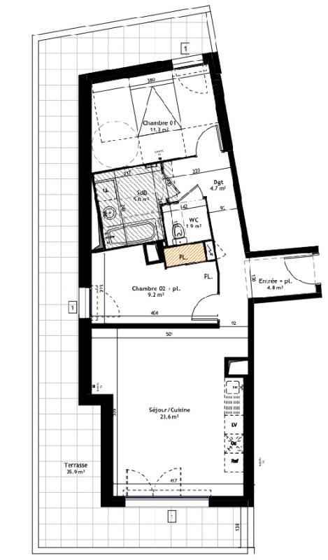 Appartement - 61 m² - 3 pièces