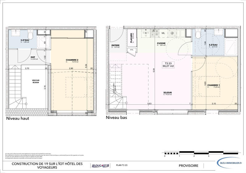 Duplex - 66 m² - 3 pièces