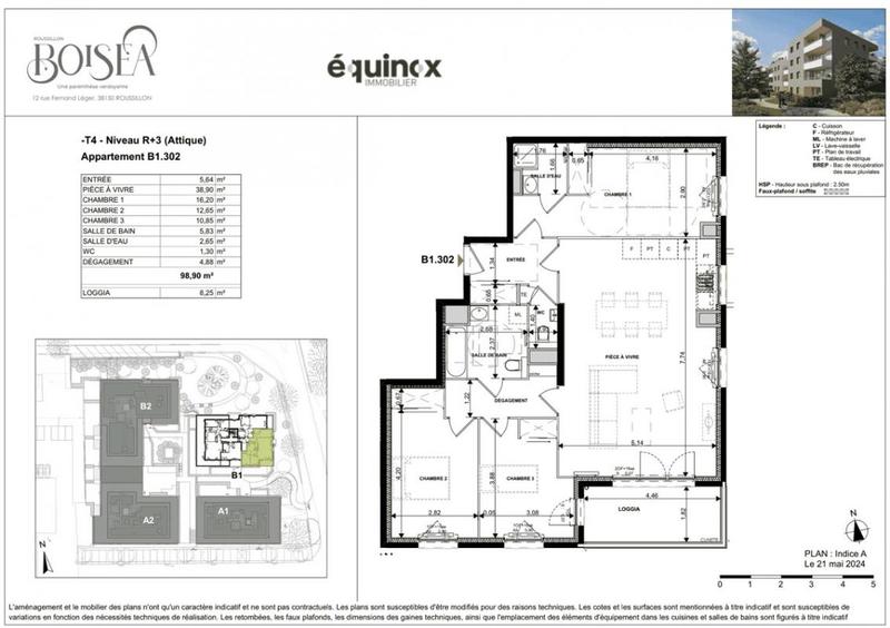 Appartement - 98 m² - 4 pièces