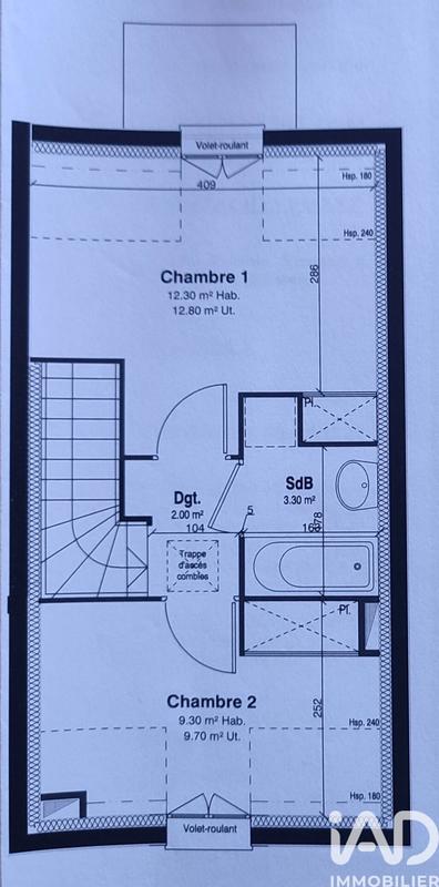 Duplex - 55 m² - 3 pièces
