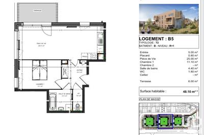 Appartement - 48 m² - 2 pièces