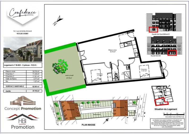 Appartement - 62 m² - 3 pièces
